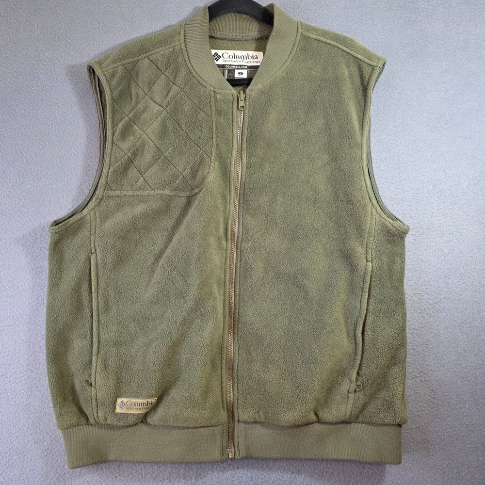 Columbia Sportswear Mens Hunting Interchange Fleece Vest Green Large
